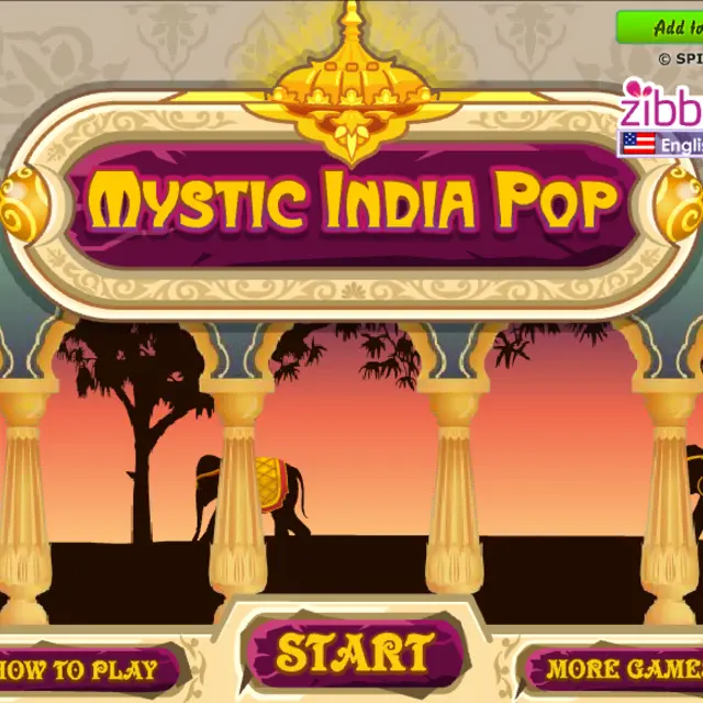 Ornate Mystic India Pop title with elephant silhouettes at sunset